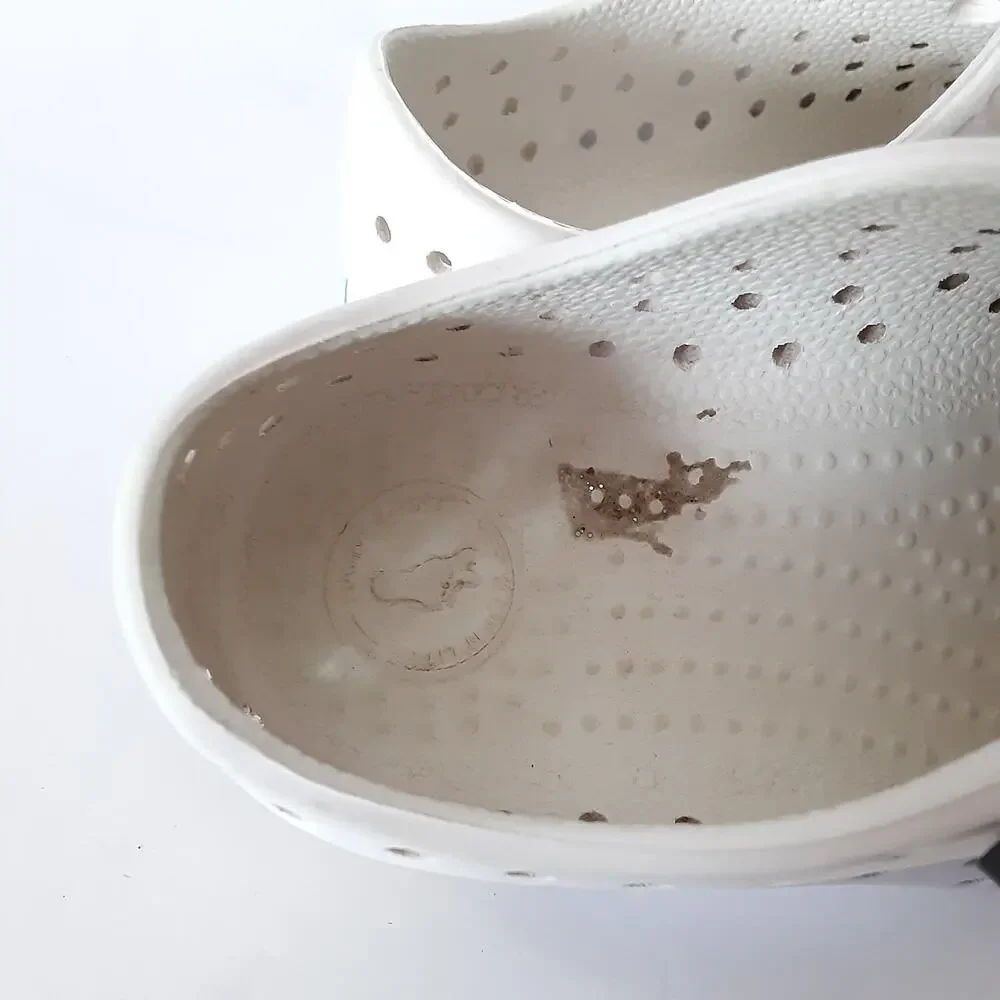 Native Jefferson Water Shoes Girls 10 White Purple Polka Dot Slip On Sneakers